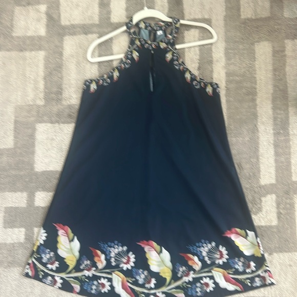 Navy Blue Halter Dress with floral print, size medium, brand new - Picture 3 of 3